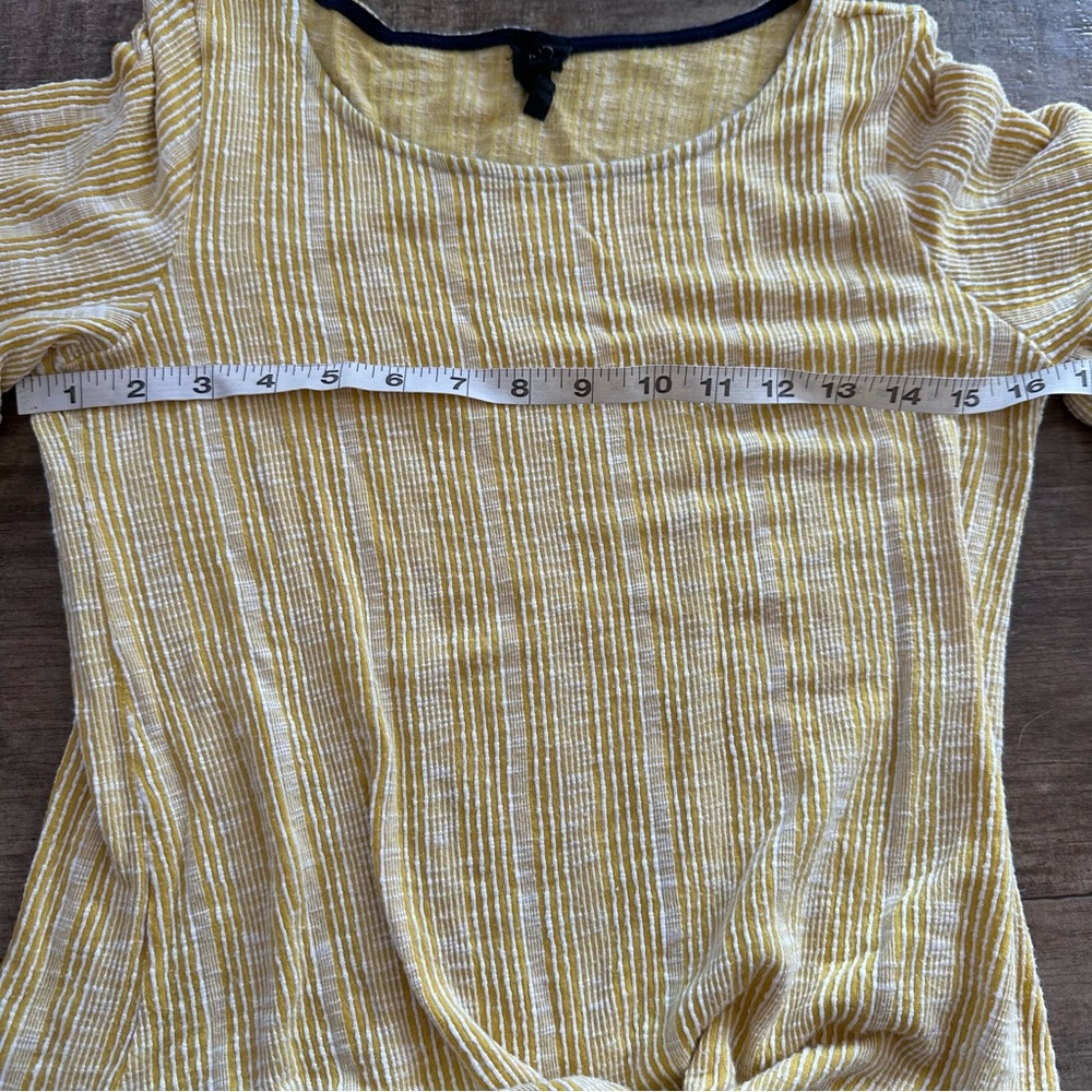 Anthro W5 mustard striped tie front ruffle sleeve top - Picture 5 of 7